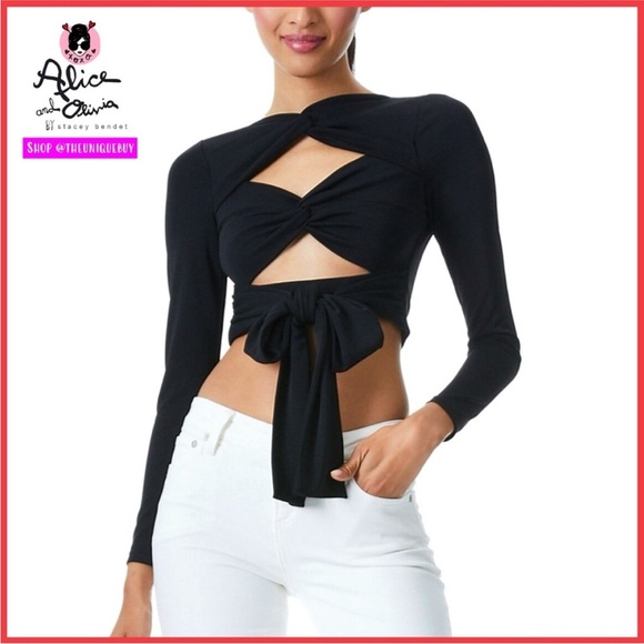 Alice + Olivia Elegant Black Cutout Blouse #15